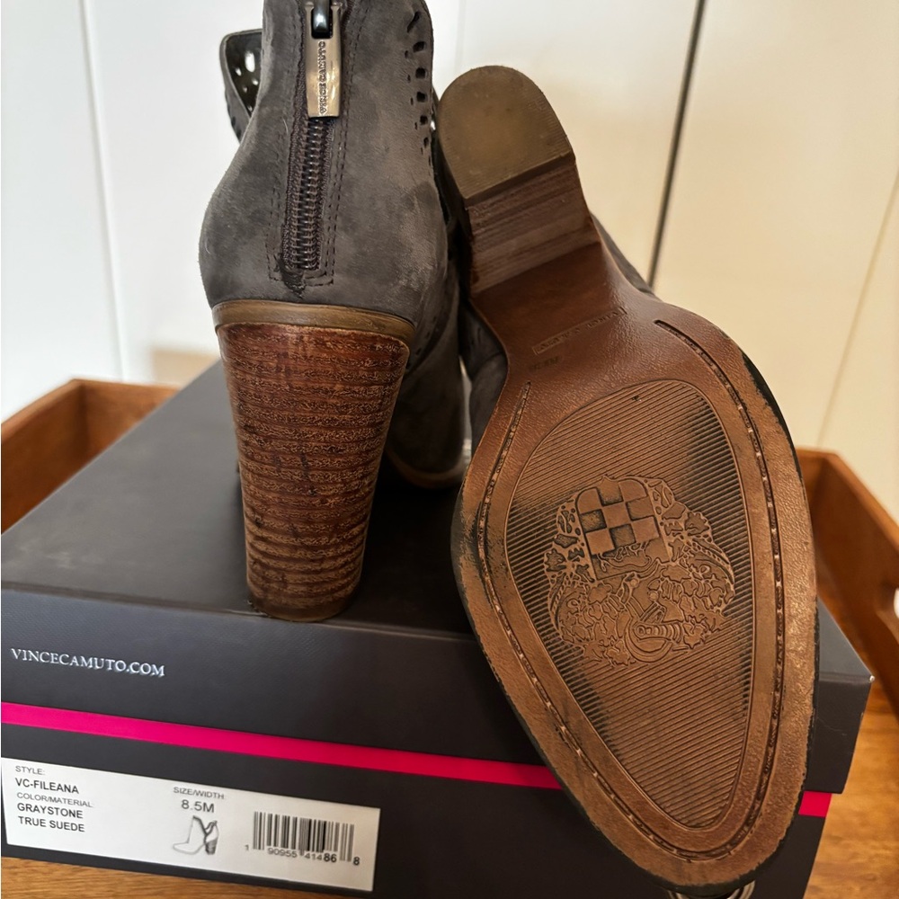 Vince Camuto Gray Suede Ankle Boots - Picture 6 of 8
